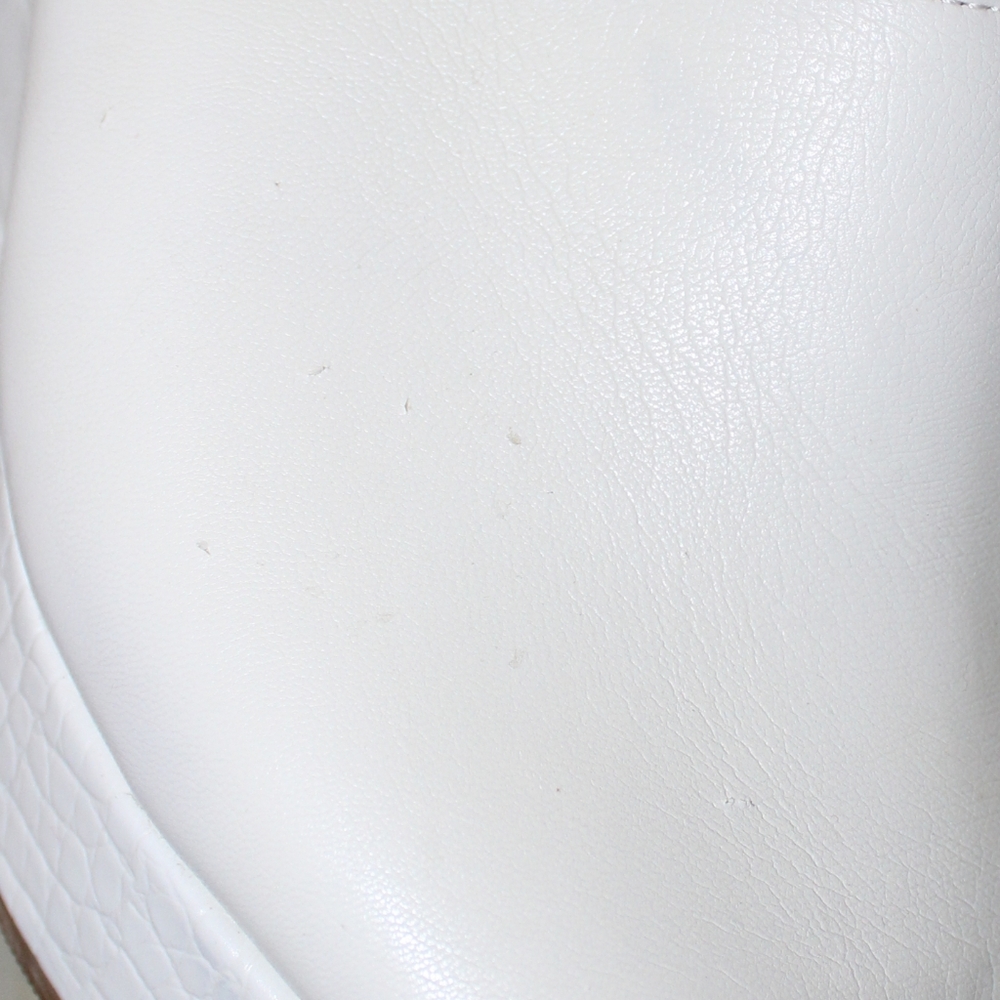 Elizabeth & James Chic White Faux Leather Open Toe Platform Clogs Mules Heels - Picture 15 of 16